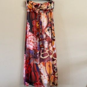 Floral Strapless Maxi Dress
